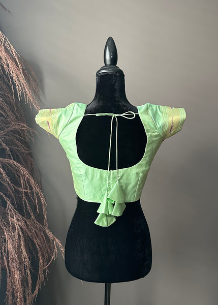 Pre-stitched Green Paithani Saree and Blouse (Set)