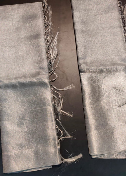 Pre-stitched Silver Tissue Saree