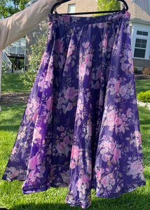 Purple Floral Lehenga Skirt